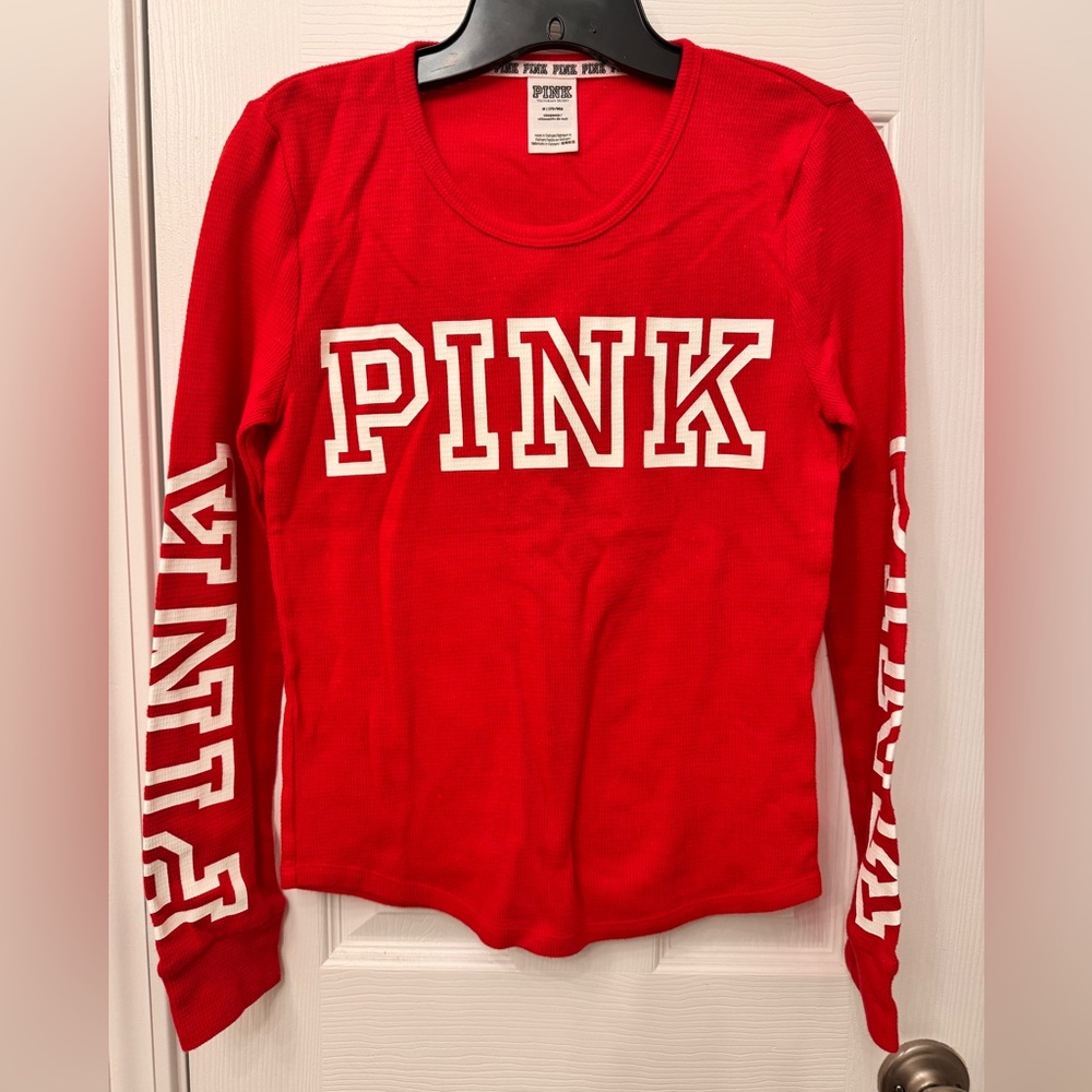 PINK Victoria's Secret Kids Red Long Sleeve Tee